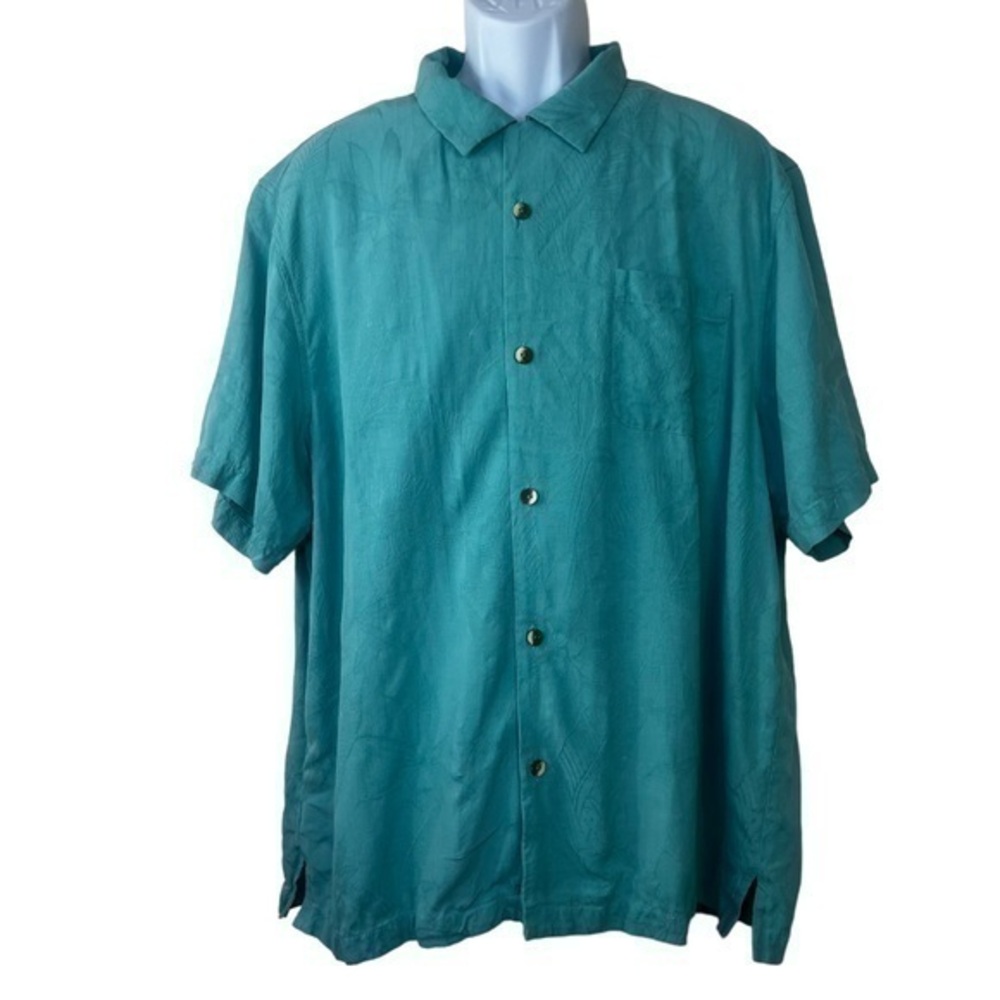 Tommy Bahamas Men's Casual Shirt Button Down Green Teal size XXL